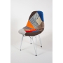 chair Alexis, patchwork, white metal "Y" feet