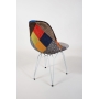 chair Alexis, patchwork, white metal "Y" feet