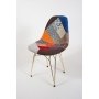 chair Alexis, patchwork, golden metal "Y" feet