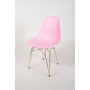 chair Alexis, pink, golden metal "Y" feet