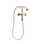 SINGLE LEVER BATH MIXER WITH SHOWER KIT WHITE LEVER NEW OLD BRONZE