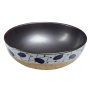 PRIORI ceramic basin black/brown, blue ornament