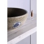 PRIORI ceramic basin, stone/blue pattern