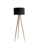 Floor Lamp Tripod Wood Black