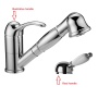 kitchen mixer ROYAL w pull-out spray,white lever,chrome