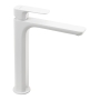 SPY high basin mixer without pop up waste, extended spout, white matt