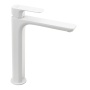 SPY high basin mixer without pop up waste, extended spout, white matt