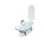 Amelie 190 cm,chromed feet,white, w drain and overflow hole