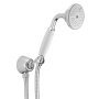 Wall water outlet with support, flexible and white handshower handle