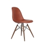 chair Alexis, brown PU leather, light brown feet