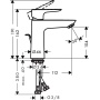 Hansgrohe Talis E single lever basin mixer 110 chrome, with pop-up waste set