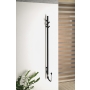 Electric towel rack with timer, round 150x1500 mm, 30W, mat black