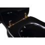 Kerasan Retro black seat cover, golden hinges (not soft-close)