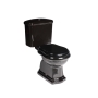 black Retro wc compact, S-trap, chromed fittings (101204+ 108104+ 750990)