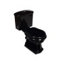 black Retro wc compact, S-trap, chromed fittings 