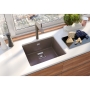 SINK ALVEUS QUADRIX 50 Chocolate G03M P-U, with stainless steel color fitings (1108036 + 1133398)