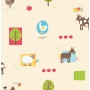 Hoopla Farm Animals Sidewall Multi dark