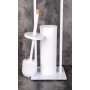 metal  toilet paper and  brush holder, white