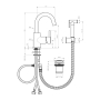 basin mixer Form A with movable spout and bidet spray, mat black