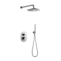 built in thermostatic rain shower set Cherry, brushed steel