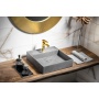 QUADRADO concrete washbasin including waste, 46x46 cm, black granite