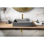 QUADRADO concrete washbasin including waste, 46x46 cm, black granite