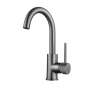 Ribbed basin mixer, gunmetal (anthracite), with swivel spout