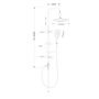 KERA Shower Combi Set with Mixer Tap Connection, mat black, adjustable height