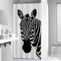 Shower curtain PEVA 180x200 cm Zebra, Black/White