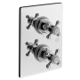 CONCEALED THERMOSTATIC SHOWER VALVE "LONDON" WITH TWO OUTLETS CERAMIC DIVERTER AND STOP, BRONZE