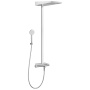 THERMOSTATIC SHOWER COLUMN "SETA" WITH SOLID STONE SHELF3 FUNTIONS: RAIN 153X153 MM., CASCADE, Ø 100 MM.