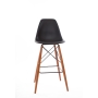 black bar stool Alexis, brown feet
