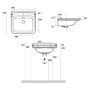 Washbasin Waldorf 60x55 cm,bronzed overflow ring included (414001+811393)