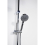 Shower column without mixer, fixed head- and handshower, round, chrome