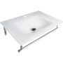 MADLENE glass washbasin with stainless steel support 70x50cm, white