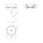 GORDO ceramic countertop washbasin, dia. 40cm, white
