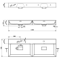 kivimassist valamu GODIVA 119x44cm, valge