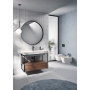 NUBES/NORM washbasin frame 100x50cm, black matt/walnut