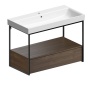 NUBES/NORM washbasin frame 100x50cm, black matt/walnut