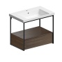 NUBES/NORM washbasin frame 80x50cm, black matt/walnut