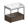NUBES/NORM washbasin frame 80x50cm, black matt/walnut