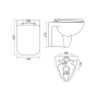 seina wc pott Spazio 34x53 cm, valge