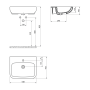 NESS  Washbasin half recessed, 55x45cm, white