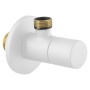 Angle Valve with rosette, round, 1/2"x 3/8", white matt