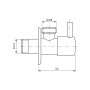Corner valve, round, 1/2"x3/8", coper matt