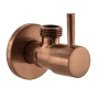 Corner valve, round, 1/2"x3/8", coper matt