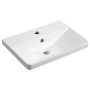 SEN furniture washbasin, cast marble, 51x35cm, white