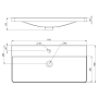 SEN furniture washbasin, cast marble, 81x40cm, white