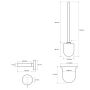 X-STEEL Seinale kinnitatav WC hari/hoidik, harjatud roostevaba teras (110x370x145 mm)